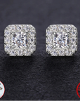 Soft Square S925 Sterling Silver Moissanite Earrings