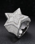 VVS1 Moissanite Star Pattern Ring