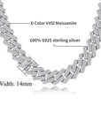 14mm Moissanite Cuban Link Necklace & Bracelet