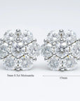 5mm Flower Shape Moissanite Stud Earrings