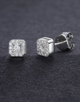 Soft Square S925 Sterling Silver Moissanite Earrings