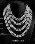 14mm Moissanite Cuban Link Necklace & Bracelet