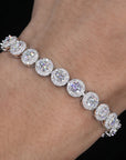 Elegant Round Moissanite Necklace & Bracelet Set