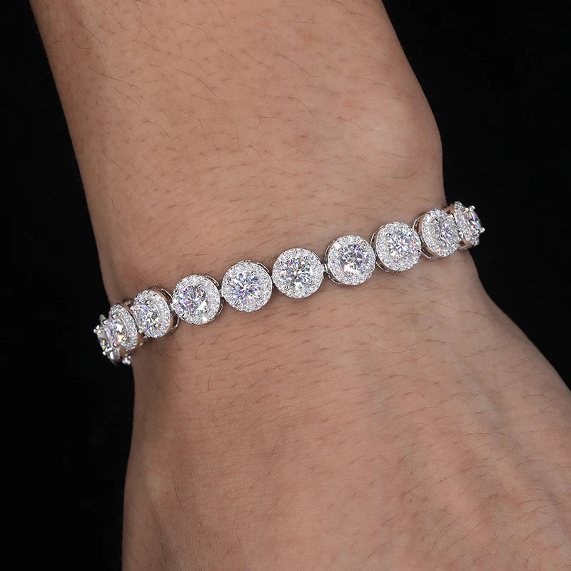 Elegant Round Moissanite Necklace &amp; Bracelet Set