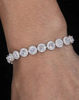 Elegant Round Moissanite Necklace & Bracelet Set