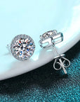 D Color Round Moissanite Earrings