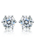 GRA 0.5ct-2ct D Color Certified Moissanite Stud Earrings