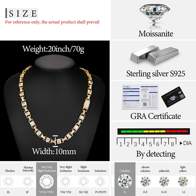 Alien Stone Moissanite Chains &amp; Bracelets