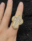 Timeless  Moissanite Cross & Baguette Layered Ring