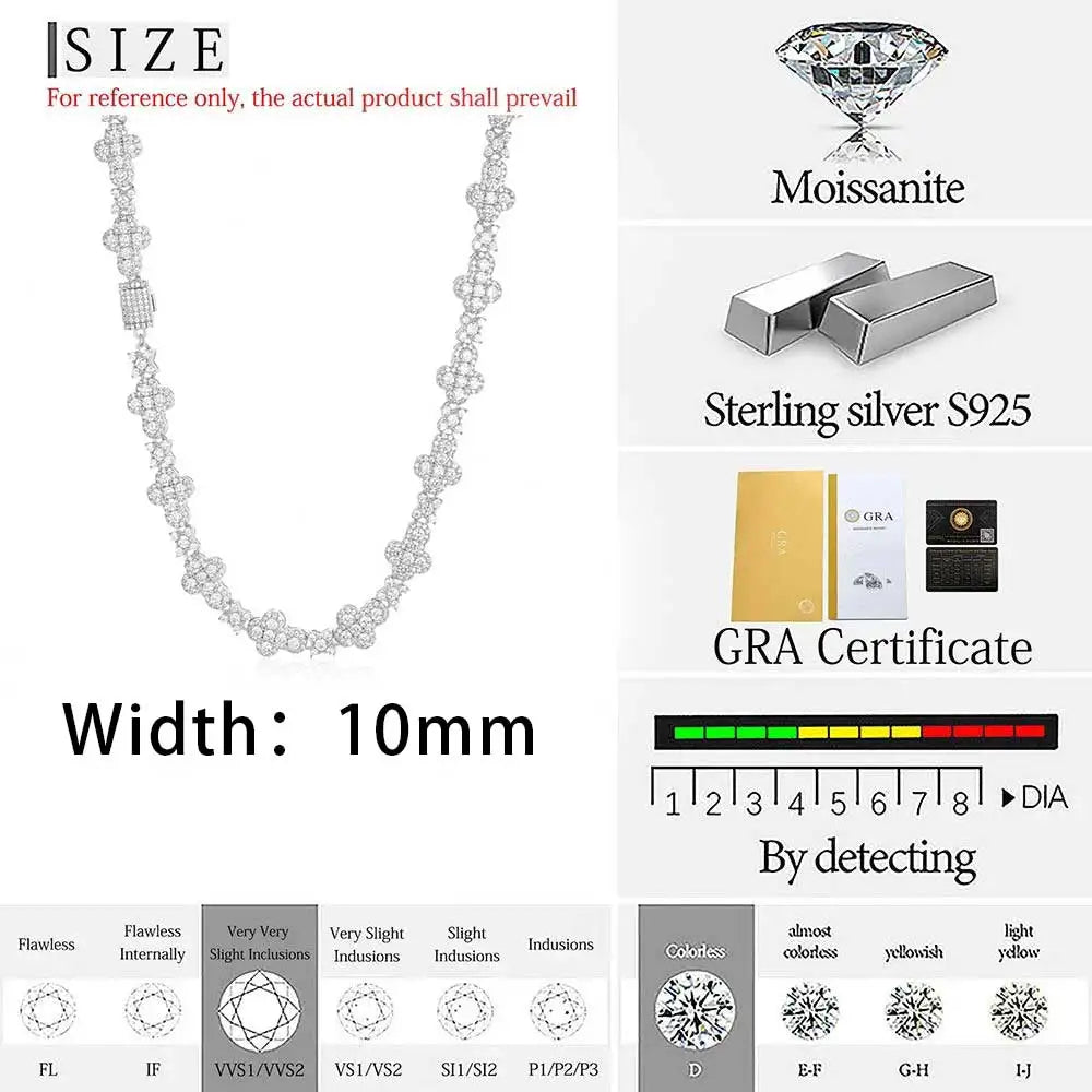 VVS Moissanite Cross Tennis Linked Necklace