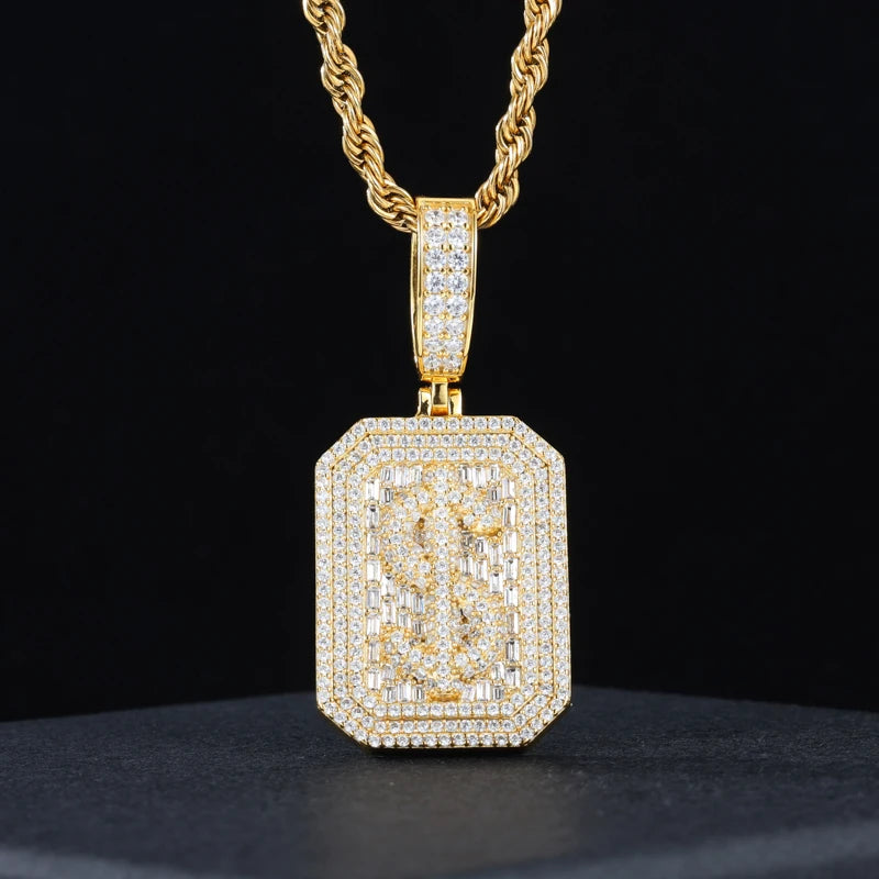 D VVS Moissanite Dollar Sign Pendant