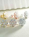 5mm Flower Shape Moissanite Stud Earrings